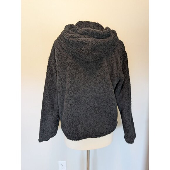 NEW VS PINK Reversible Sherpa-Lined Hoodie Black Multicolor Logo Medium - Picture 6 of 6